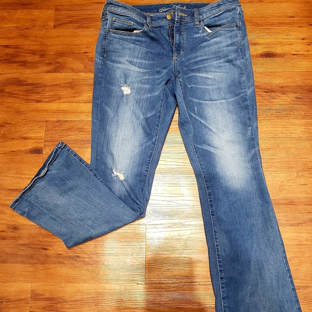 Distressed Boot Cut Jeans